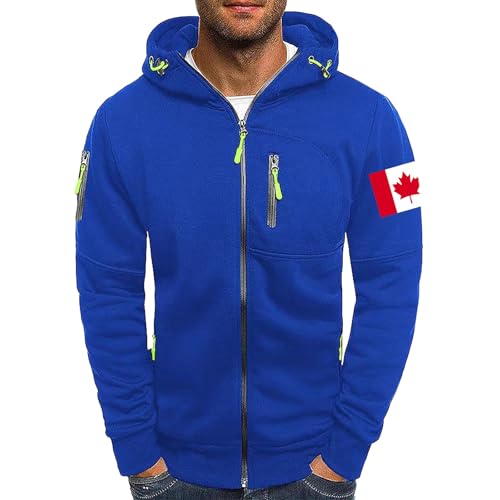 Herren Mit Reissverschluss Sweatjacke Herren Mit Kapuze Druckte Sweatpullover Basic Pullover Classic Kapuzenpulli Herbst Winter Hoodie Übergangsjacke Wärme Winterjacke Leichtgewichtiger Cardigan von Generisch