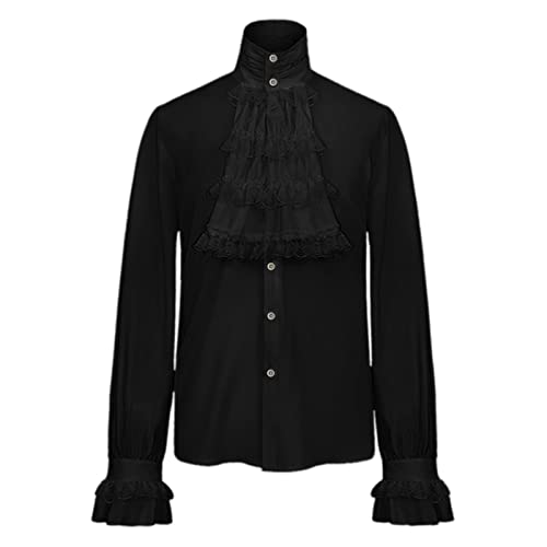 Herren Mittelalter Hemd Gothic Mens Ruffled Hemd Halloween Kostüm Kleidung Renaissance Shirt Herren Steampunk Viktorianisch Langarm Jabot Kragen Piraten Hemd Tops Herren Mittelalter Hemd Gothic Mens Ruffled Hemd Halloween Kostüm Kleidung Renaissance Shirt Herren Steampunk Viktorianisch Langarm Jabot Kragen Piraten Hemd Tops von Generisch