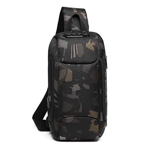 Herren Multifunktions Messenger Bag Reise Brusttasche Leder Schultertasche für Frauen, camouflage, Einheitsgröße Herren Multifunktions Messenger Bag Reise Brusttasche Leder Schultertasche für Frauen, camouflage, Einheitsgröße von Generisch