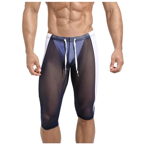 Herren Netz Leggings Mesh Transparent Nachtwäsche Sexy Transparent Mesh Durchsichtige Pantyhose Elastische Taille Unterwäsche Atmubgsaktive Bequeme Weich Sweatpants Slim Fit Yogahose von Generisch