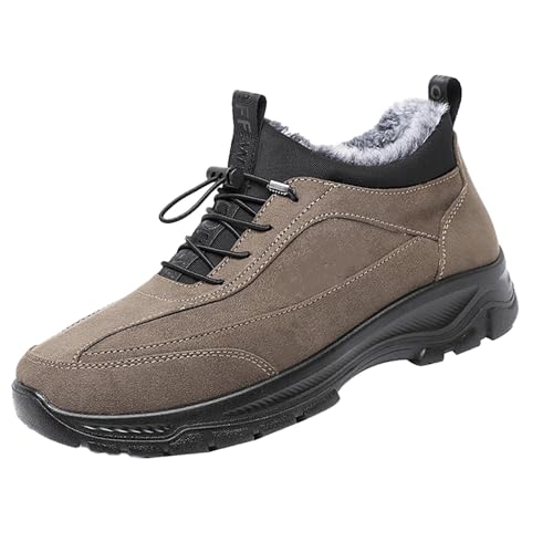 Herren Outdoor Schuhe Wasserdicht Schneeschuhe Dickes Fleece Wanderschuhe Rutschfest Wanderstiefel Weich Leicht Trekkingschuhe Gemütlich Schnürstiefeletten Thermal Winterschuhe Große Größe von Generisch