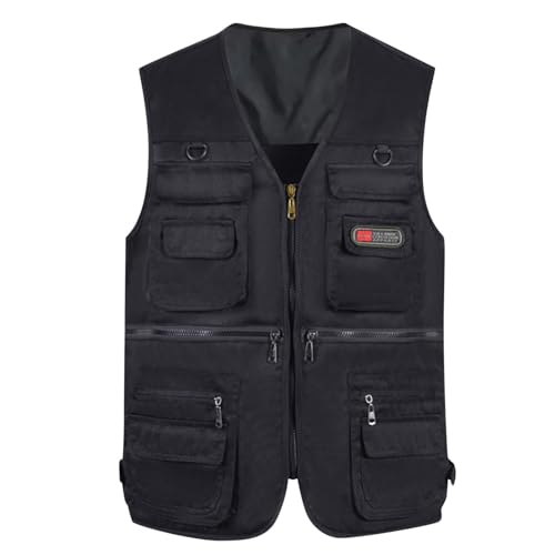 Herren Outdoor Weste Mit Vielen Taschen - Anglerweste Herren Leicht Mode Freizeit Weste Allweather Arbeitsweste Leichte Sommerweste Wandern Herrenweste Ärmellos Jacke Atmungsaktiv Outdoorweste von Generisch