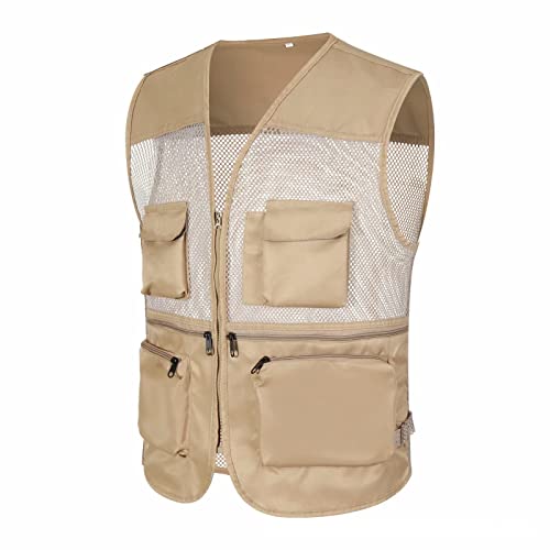 Herren Outdoor Weste Mit Vielen Taschen - Arbeitsweste Herren Sommer Leicht Nerzweste Atmungsajtiv Mesh Angleweste Ärmellos Wandern Jacke Casual Langlebig Reporterwesten Camping Weste Lite Sommerweste Herren Outdoor Weste Mit Vielen Taschen - Arbeitsweste Herren Sommer Leicht Nerzweste Atmungsajtiv Mesh Angleweste Ärmellos Wandern Jacke Casual Langlebig Reporterwesten Camping Weste Lite Sommerweste von Generisch