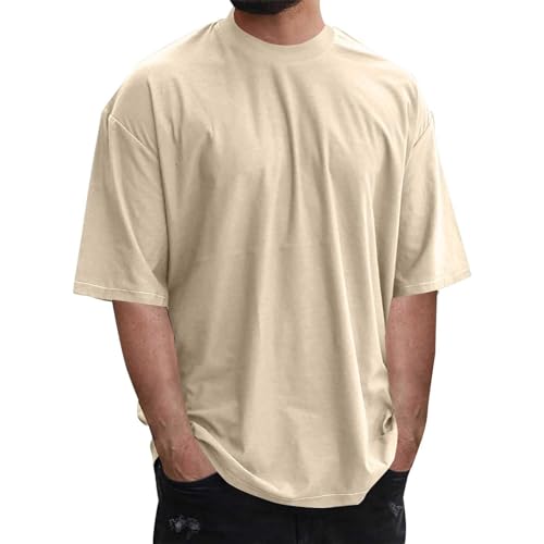 Herren Oversized T-Shirt mit Drop-Shoulder & Weiten Ärmeln Klassisches Rundhals Basicshirt Atmungsaktives Feuchtigkeitsableitendes Sommer Oberteil Leichtes Bequemes Lockeres Freizeitshirt Herren Oversized T-Shirt mit Drop-Shoulder & Weiten Ärmeln Klassisches Rundhals Basicshirt Atmungsaktives Feuchtigkeitsableitendes Sommer Oberteil Leichtes Bequemes Lockeres Freizeitshirt von Generisch
