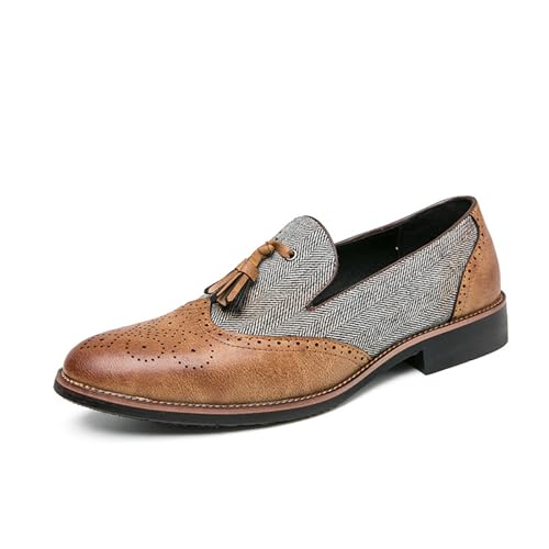 Herren Penny Loafers Quasten Casual Slip On Schuhe und Party Jäten Kleid Schuhe für Männer, braun, 45 EU von Generisch