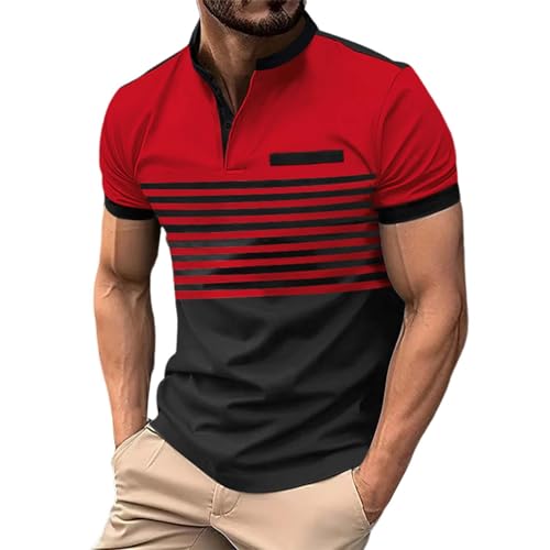 Herren Poloshirt Kurzarm Baumwolle Polohemd Atmungsaktiv Kragen Polo Arbeitsshirt Baumwoll Polo T-Shirt Poloshirt von Generisch