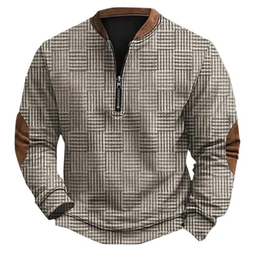 Herren Pullover Herren Patchwork Hoodie Langarm Jacquard Kaputzenpullover Farbblock Sweatshirt Langarmshirts Für Herren Strickjacke Lang Herren Baumwolle Knöpfe Sweatshirt Herren Ohne Kapuze von Generisch