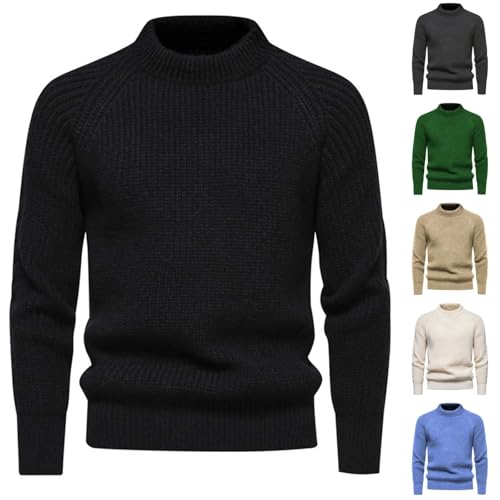Herren Pullover mit Rundhalsausschnitt Strickpullover Langarm Herrenpullover Rundhals Winterpullover Knitted Pulli Herren Sweater Männer Herrenpullover Sweatshirts Arbeitspullover Fleecepulli Jumpers von Generisch