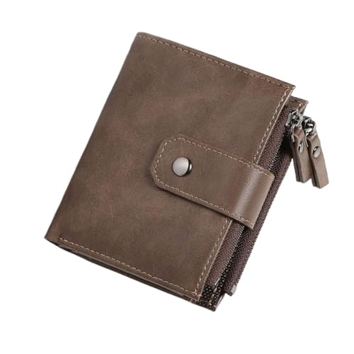 Herren RFID Zipper Wallet - PU Leather Business Card Holder with Secure Closure, braun, Taglia Unica von Generisch