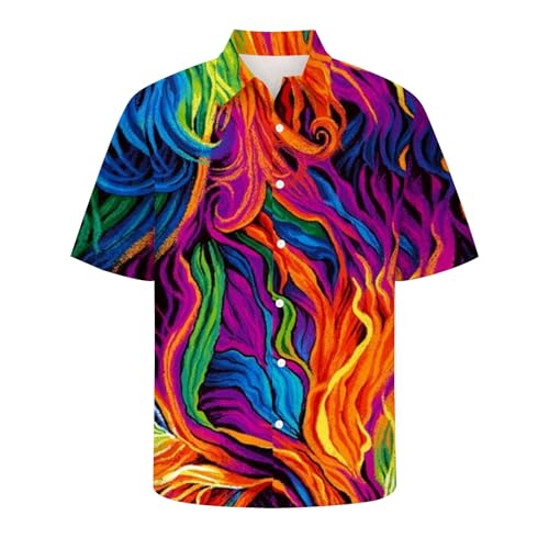 Herren Regenbogen Hemd Kurzarm Sommer Hawaiihemd Bunt Grafik Herrenhemd, Hawaii Hemd Männer Button Down Freizeithemd Umlegekragen Sommerhemd Rainbow Print Shirt Kurzarmhemd Party Streetwear Herren Regenbogen Hemd Kurzarm Sommer Hawaiihemd Bunt Grafik Herrenhemd, Hawaii Hemd Männer Button Down Freizeithemd Umlegekragen Sommerhemd Rainbow Print Shirt Kurzarmhemd Party Streetwear von Generisch