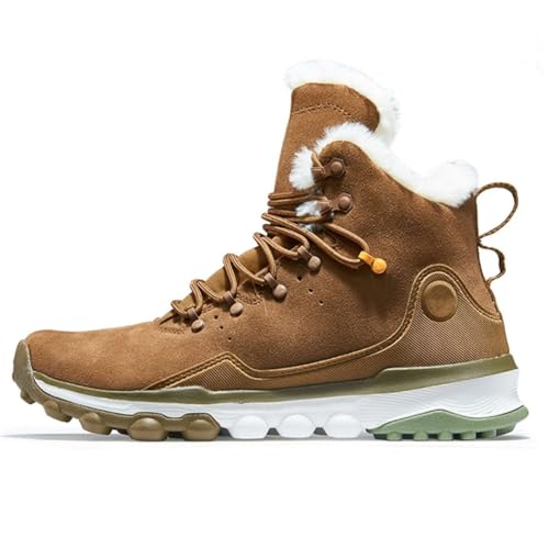 Herren Rindsleder Wanderschuhe Schneestiefel Wasserdicht Warm Outdoor Sport Trekkingschuhe, Brown 505 Men, 41 EU von Generisch