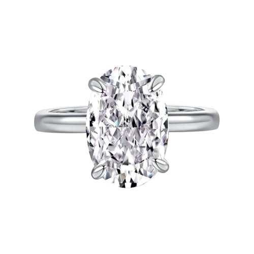 Herren Ringe Türkis Ovale Eisblume aus Sterlingsilber für Damen, eleganter Schmuck mit Edelstein Gürtel Damen Zwei Ringe (F, One Size) von Generisch