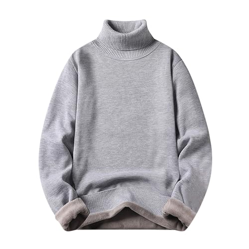 Herren Rollkragen Pullover Feinstrick Pullover mit Rundhalsausschnitt Solid Arbeitspullover Sweat Männer Baumwolle Pullover Zipper Langarm Sweat Basic Pullover Mit Knopfleiste Sweater Männer von Generisch