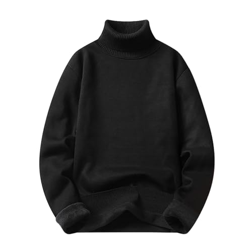Herren Rollkragen Pullover Feinstrick Pullover mit Rundhalsausschnitt Solid Arbeitspullover Sweat Männer Baumwolle Pullover Zipper Langarm Sweat Basic Pullover Mit Knopfleiste Sweater Männer von Generisch