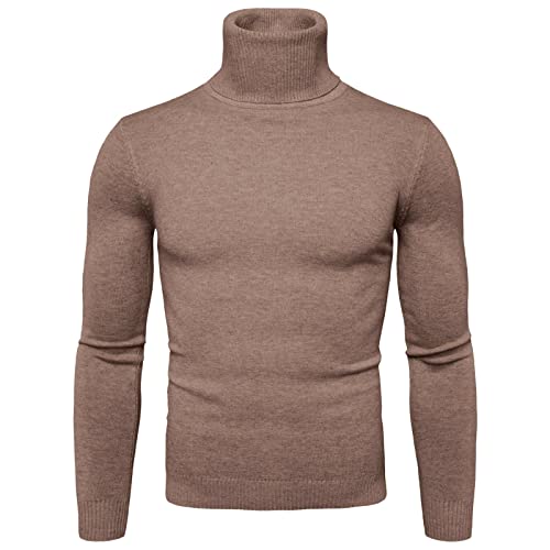 Herren Rollkragenshirt Langarm,Herren Longsleeve Rollkragenpullover Regular Fit Langarmshirts Rollkragen Pullover Baumwolle Sweatshirt Elastisch Einfarbig von Generisch