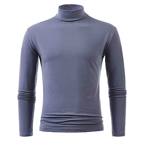 Herren Rollkragenshirt Langarm,Herren Longsleeve Rollkragenpullover Regular Fit Langarmshirts Rollkragen Pullover Baumwolle Sweatshirt Elastisch Einfarbig von Generisch