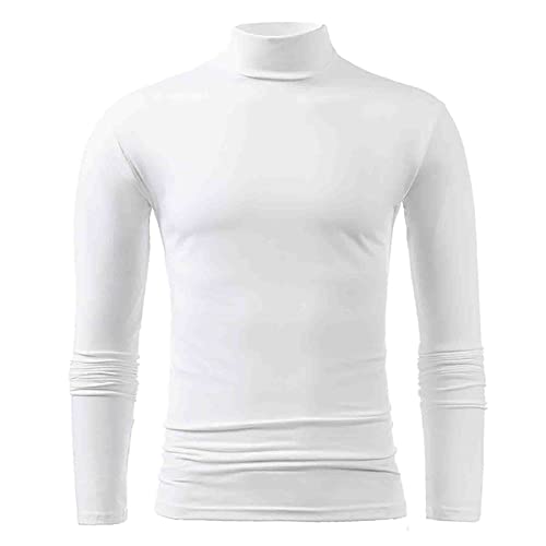 Herren Rollkragenshirt Langarm,Herren Longsleeve Rollkragenpullover Regular Fit Langarmshirts Rollkragen Pullover Baumwolle Sweatshirt Elastisch Einfarbig von Generisch