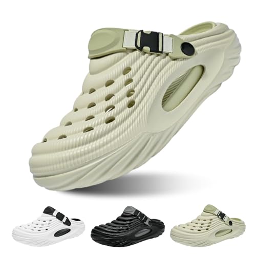 Herren Sandalen Sommer Atmungsaktiv Trekking Sandalen Mit Fußbett Leichte Garten Schuhe Für Outdoor Und Freizeit (Green, Erwachsene, 45, Numerisch, EU Schuhgrößensystem, M) von Generisch