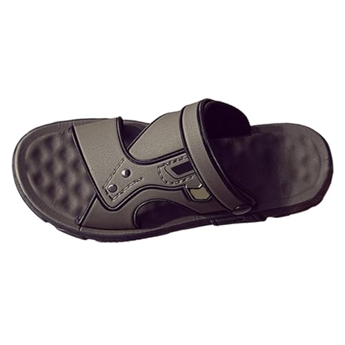 Herren-Sandalen mit offenem Zehenbereich, Leder, weiches Kissen, leicht, Sport, Outdoor, Sommer, Urlaub, Strand, Wandern, Bootfahren, grau, 40 EU Herren-Sandalen mit offenem Zehenbereich, Leder, weiches Kissen, leicht, Sport, Outdoor, Sommer, Urlaub, Strand, Wandern, Bootfahren, grau, 40 EU von Generisch