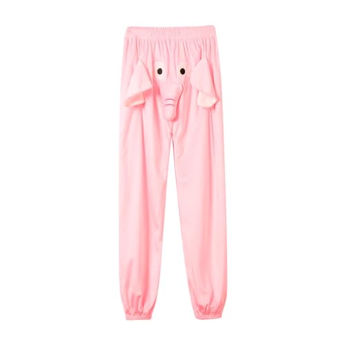 Herren Schlafanzughose Lang Pyjamahose Elefanten Lustig Schlafhose Fleece Pyjamaunterteil Loungehose für Männer Warm Baumwolle Pyjama Hose Soft Freizeithose Weihnachts Pyjama mit Taschen (M) von Generisch