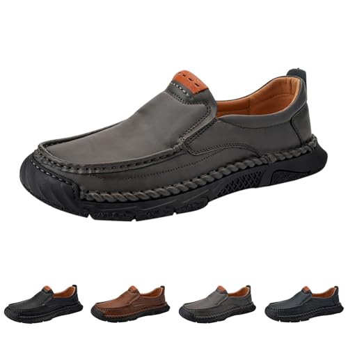 Herren-Schlupfschuhe, leicht, atmungsaktiv, Lederschuhe, lässig, bequem, modisch, Penny-Loafer für Fahren und Spazierengehen, Business, Party und Hochzeit, grau, 42 2/3 EU Herren-Schlupfschuhe, leicht, atmungsaktiv, Lederschuhe, lässig, bequem, modisch, Penny-Loafer für Fahren und Spazierengehen, Business, Party und Hochzeit, grau, 42 2/3 EU von Generisch