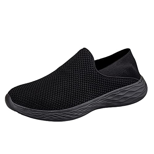 Herren-Schlupfschuhe aus Segeltuch, weite Passform, Herren-Wanderschuhe, Slip-On-Sneaker mit rutschfester Sohle, leichter Wander-Sneaker mit Fußgewölbeunterstützung, athletischer Laufschuh mit von Generisch