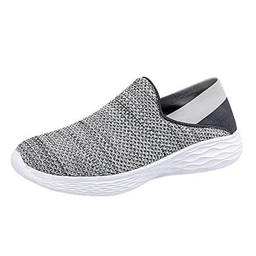 Herren-Schlupfschuhe aus Segeltuch, weite Passform, Herren-Wanderschuhe, Slip-On-Sneaker mit rutschfester Sohle, leichter Wander-Sneaker mit Fußgewölbeunterstützung, athletischer Laufschuh mit von Generisch