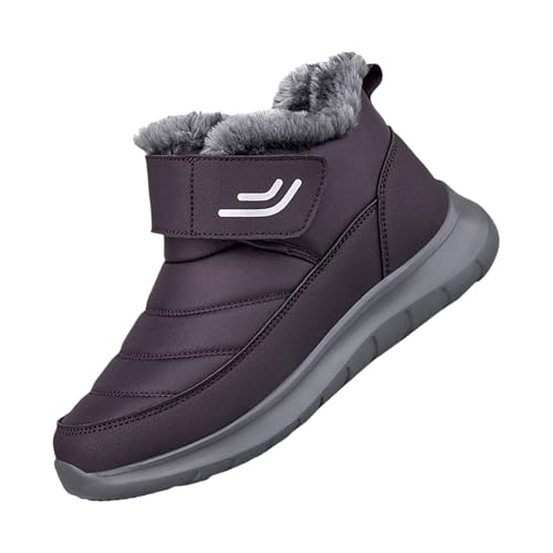 Herren Schneeschuhe Gefüttert Schneeboots mit Fleecefutter Winterstiefel Wasserdichte Schneestiefel Flauschig Schneeschuhe Weichen Sohle Stiefeletten Bequem Thermoschuhe Schlupfstiefel von Generisch
