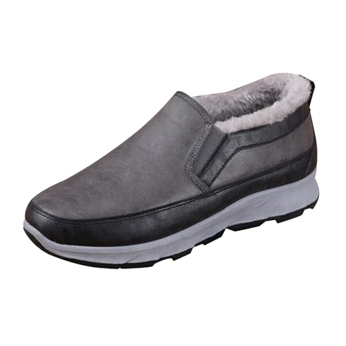 Herren Schneestiefel Wasserdicht Winterschuhe Warm Gefüttert Snowboots Gemütlich Winterstiefel Rutschfeste Sohlen Stiefeletten ohne Schnürung Schlupfstiefel Thermal Wollstiefel für Freizeit von Generisch
