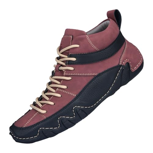 Herren-Schnürschuhe aus Leder mit Kontrasteinsätzen, lässige Wanderschuhe mit gepolsterter Innensohle, rutschfeste Gummisohle, Zick-Zack-Zwischensohlennähte für verbesserte strukturelle Steifigkeit Herren-Schnürschuhe aus Leder mit Kontrasteinsätzen, lässige Wanderschuhe mit gepolsterter Innensohle, rutschfeste Gummisohle, Zick-Zack-Zwischensohlennähte für verbesserte strukturelle Steifigkeit von Generisch