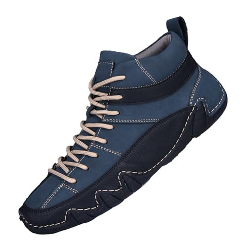 Herren-Schnürschuhe aus Leder mit Kontrasteinsätzen, lässige Wanderschuhe mit gepolsterter Innensohle, rutschfeste Gummisohle, Zick-Zack-Zwischensohlennähte für verbesserte strukturelle Steifigkeit Herren-Schnürschuhe aus Leder mit Kontrasteinsätzen, lässige Wanderschuhe mit gepolsterter Innensohle, rutschfeste Gummisohle, Zick-Zack-Zwischensohlennähte für verbesserte strukturelle Steifigkeit von Generisch