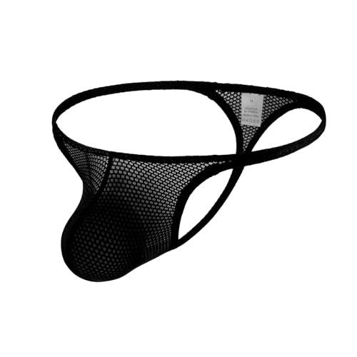 Herren Sexy G-String Tanga Mesh Transparent Thong Erotische Sissy Dessous T-Back Low Rise String Große Größen Stretch Slip Elastisch Männer Bulge Pouch Unterhose Atmungsaktive Weich von Generisch