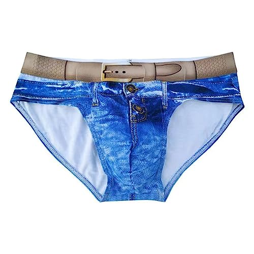 Herren Sexy Unterwäsche Bedruckte Unterhosen Männer Denim Print Fake Jeans Unterhosen Bulge Underwear Shorts Unterwäsche Übergröße Briefs String Tanga Bequeme Höschen Dark Blue XXXXL Herren Sexy Unterwäsche Bedruckte Unterhosen Männer Denim Print Fake Jeans Unterhosen Bulge Underwear Shorts Unterwäsche Übergröße Briefs String Tanga Bequeme Höschen Dark Blue XXXXL von Generisch