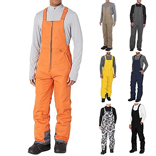 Herren Ski-Lätzchen & Hose – Skihose mit Lätzchen, Herren Lawinen Isolierte Latzhose Skihose Herren Ski Lätzchen Isolierte Hose Schneehose Warme Skianzüge Snowboard Arbeitshose, Schwarz , S von Generisch