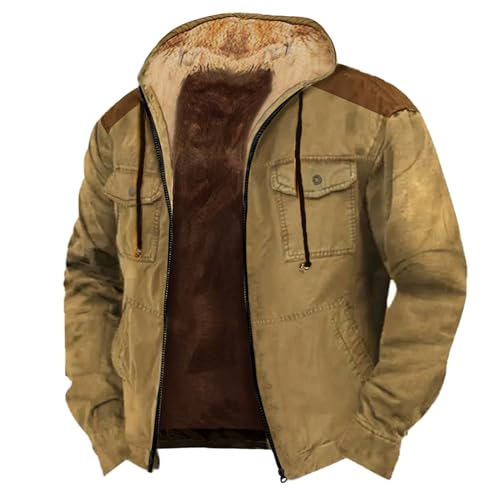 Herren Skijacke Wasserdicht Winterjacke Warme Gefüttert Fleecejacke Winddicht Outdoor Wanderjacke Mit Abnehmbarer Kapuze Große Größen Winterjacke Radjacke Mit Kapuze von Generisch