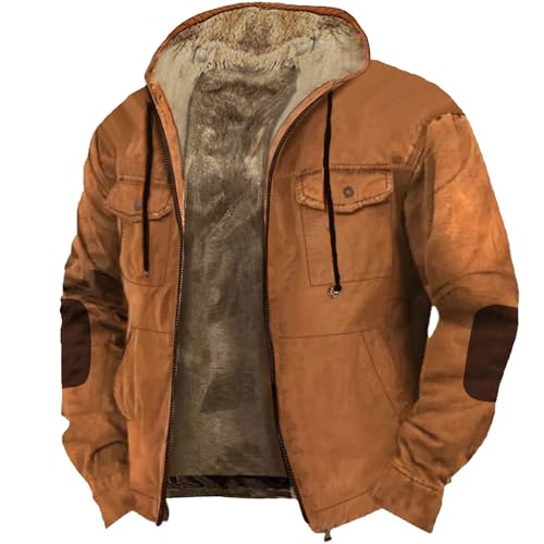 Herren Skijacke Wasserdicht Winterjacke Warme Gefüttert Fleecejacke Winddicht Outdoor Wanderjacke Mit Abnehmbarer Kapuze Große Größen Winterjacke Radjacke Mit Kapuze von Generisch