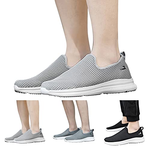 Herren Slip On Sneakers Mesh Atmungsaktiv Turnschuhe Herren Breiter Fuß Trainingsschuhe Ohne Schnürsenkel Hallenschuhe Leicht Joggingschuhe Flache Schlüpfschuhe Rutschfeste Sportschuhe Turnschuhe von Generisch