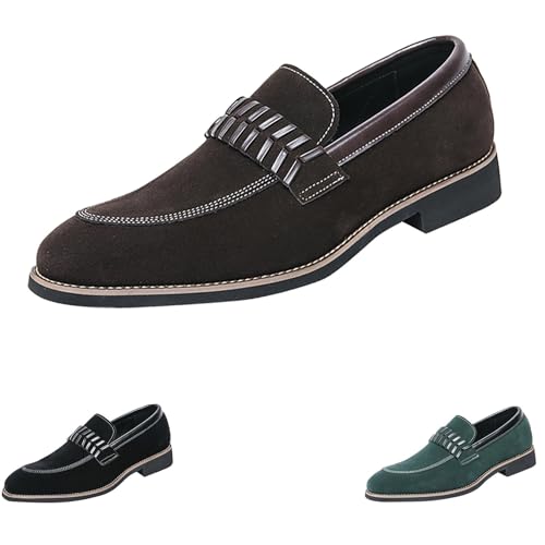 Herren Slip-on Penny Loafers, Männer rutschfeste Lederschuhe, bequeme klassische flache Mokassins Fahrschuhe für Business, Hochzeit, Party und tägliches Gehen, braun, 42 2/3 EU Herren Slip-on Penny Loafers, Männer rutschfeste Lederschuhe, bequeme klassische flache Mokassins Fahrschuhe für Business, Hochzeit, Party und tägliches Gehen, braun, 42 2/3 EU von Generisch