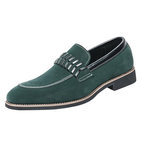 Herren Slip-on Penny Loafers, Männer rutschfeste Lederschuhe, bequeme klassische flache Mokassins Fahrschuhe für Business, Hochzeit, Party und tägliches Gehen, grün, 39 EU Herren Slip-on Penny Loafers, Männer rutschfeste Lederschuhe, bequeme klassische flache Mokassins Fahrschuhe für Business, Hochzeit, Party und tägliches Gehen, grün, 39 EU von Generisch