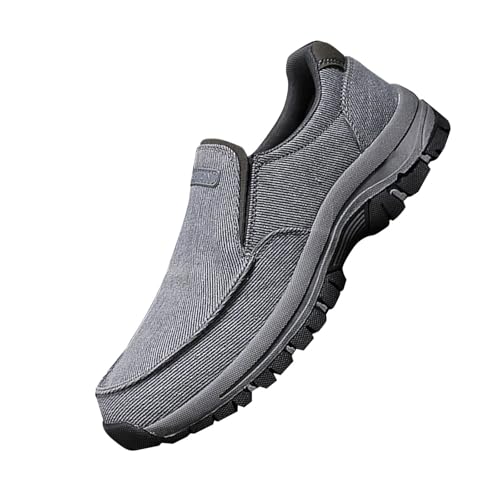Herren-Slipper Größe 43, Segeltuch, flache Schuhe, Business-Arbeitsschuhe, Freizeit, Oxfords, elegante Golfschuhe, modische Sportschuhe, runde Zehen, Wearbreeze-Schuhe, solide Tennisschuhe, grau, 46 Herren-Slipper Größe 43, Segeltuch, flache Schuhe, Business-Arbeitsschuhe, Freizeit, Oxfords, elegante Golfschuhe, modische Sportschuhe, runde Zehen, Wearbreeze-Schuhe, solide Tennisschuhe, grau, 46 von Generisch