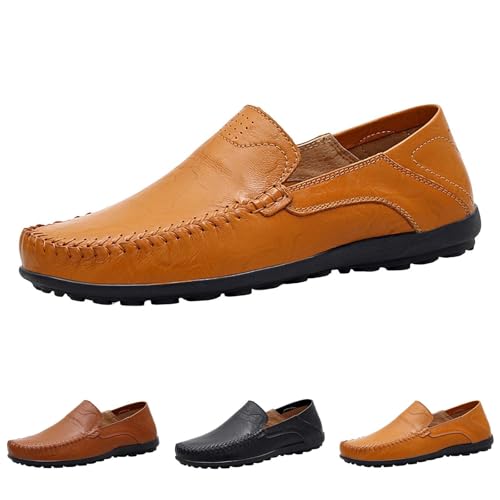 Herren Slipper Mokassin Loafers Wildleder Anzugschuhe Slip On Business Schuhe Leicht Herrenschuhe Ohne Schnürer Schlupfschuhe Flache Wanderschuhe rutschfest Freizeitschuhe Halbschuhe von Generisch