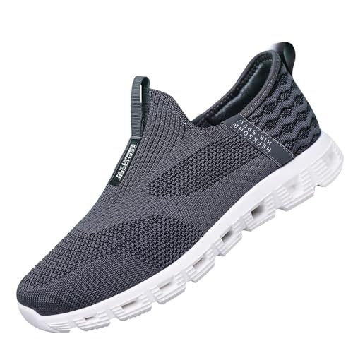 Herren-Sneaker zum Hineinschlüpfen mit atmungsaktivem Strick-Obermaterial, leichte Sport-Sneaker mit weich gepolsterter Sohle, elastisches Socken-Fit-Design, ausgehöhlte Sohle, keine Spitzenstruktur Herren-Sneaker zum Hineinschlüpfen mit atmungsaktivem Strick-Obermaterial, leichte Sport-Sneaker mit weich gepolsterter Sohle, elastisches Socken-Fit-Design, ausgehöhlte Sohle, keine Spitzenstruktur von Generisch
