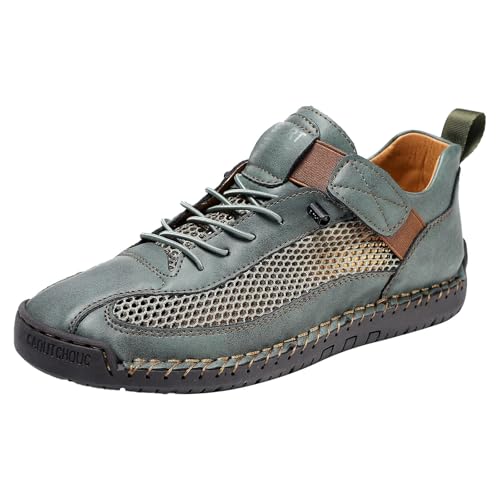 Herren Sneakers Mesh Bequeme Freizeitschuhe Große Größe Damen Turnschuhe Herrensneaker Trekkingschuhe Wanderschuhe (Green Gr.45) von Generisch