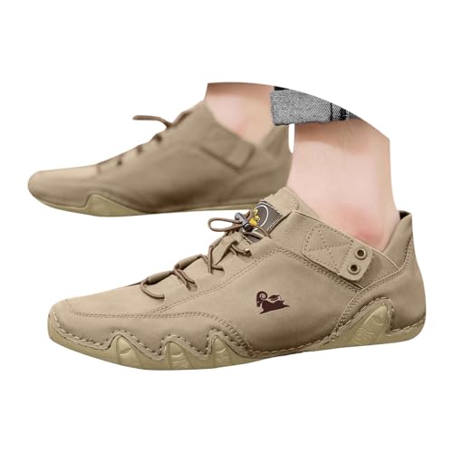 Herren Sneakers für Outdoor Aktivitäten Sportliche Lederschuhe Hochwertige Verarbeitung Elegantes Design Perfekt für den Alltag Fitness (Khaki, 45) von Generisch