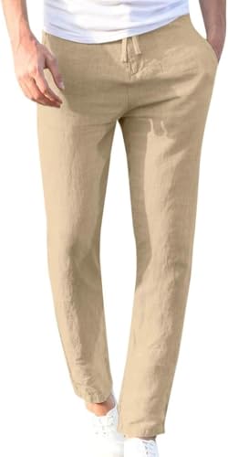 Herren Sommerhose Lang Hose Freizeithose Chino Hosen (DE/NL/SE/PL, Alphanumerisch, XXL, Regular, Regular, Khaki) von Generisch