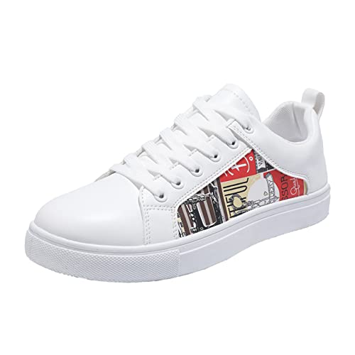 Herren Sportschuhe Weiße Sohle, Turnschuhe Herren 43 Walkingschuhe Casual Urbanschuhe Bequeme Wanderschuhe Leichte Sommerschuhe Klassischer Halbschuhe Laufschuhe Mit Verstellbaren Schnürsenkeln von Generisch