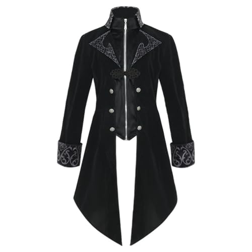 Herren Steampunk Vintage Frack Jacke Gothic Viktorianischen Gehrock Kostüm Mittelalter Kleidung, Form 6, 3XL Herren Steampunk Vintage Frack Jacke Gothic Viktorianischen Gehrock Kostüm Mittelalter Kleidung, Form 6, 3XL von Generisch
