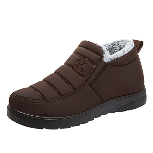 Herren Stiefel | Schneeschuhe Herren | Klassische Winter Boots | Winterschuhe Herren | Schnürboots Herren | Bequem | Flach Winter Outdoor Boots | Rutschfest | Barfußschuhe von Generisch