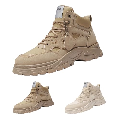 Herren Stiefeletten Ultralight Military Tactical Arbeit Stiefel KnöChelhoch Zoll Spitze Bis Atmungsaktiv Desert Boots Millit Stiefel Sicherheitsschuh Winterstiefel Mit Gepolstertem Kragen von Generisch