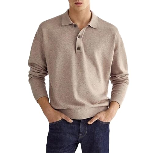 Herren-Strickhemden, langärmelig, Knopfleiste, modisch, für Arbeit, einfarbig, Pullover, khaki, 3XL Herren-Strickhemden, langärmelig, Knopfleiste, modisch, für Arbeit, einfarbig, Pullover, khaki, 3XL von Generisch